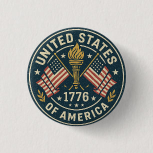 1776 Liberty Torch -  Americana zegel Ronde Button 3,2 Cm