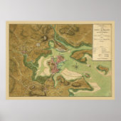 1776 Map Boston Incampments of US & Brit Armies Poster (Voorkant)