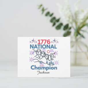1776 Nationale Kampioenen Grappig Patriottisch 4 J Feestdagenkaart