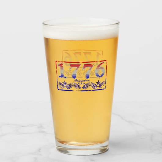 1776 Onafhankelijkheid Glas (Voorkant gevuld)