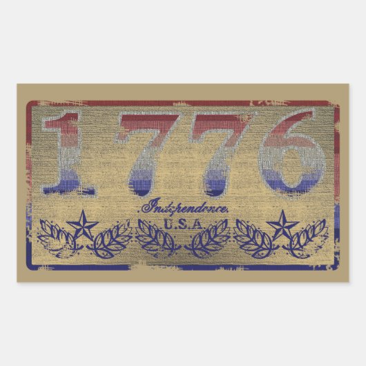 1776 Onafhankelijkheid Rechthoekige Sticker (Voorkant)