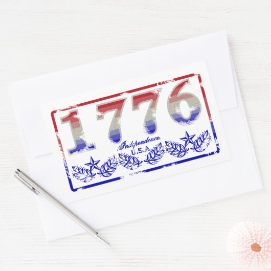 1776 Onafhankelijkheid Rechthoekige Sticker (Envelop)