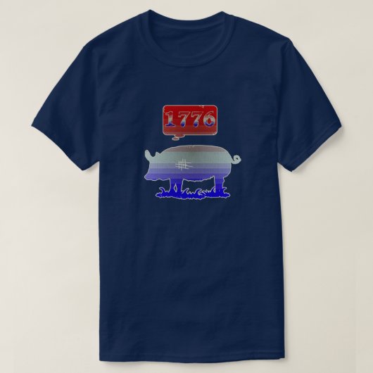 1776 Onafhankelijkheids Biggetje T-shirt (Design voorkant)