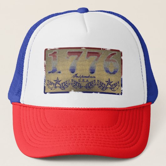 1776 onafhankelijkheids houten uitzicht trucker pet (Voorkant)
