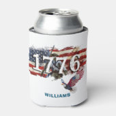 1776 Onafhankelijkheidsdag Amerikaanse vlag Bald E Blikjeskoeler (Blikje Voorkant)