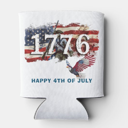 1776 Onafhankelijkheidsdag Amerikaanse vlag Bald E Blikjeskoeler (Achterkant)