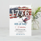 1776 Onafhankelijkheidsdag Amerikaanse vlag Bald E Kaart (Staand voorkant)