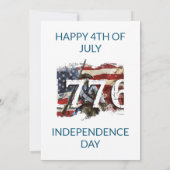 1776 Onafhankelijkheidsdag Amerikaanse vlag Bald E Kaart (Achterkant)