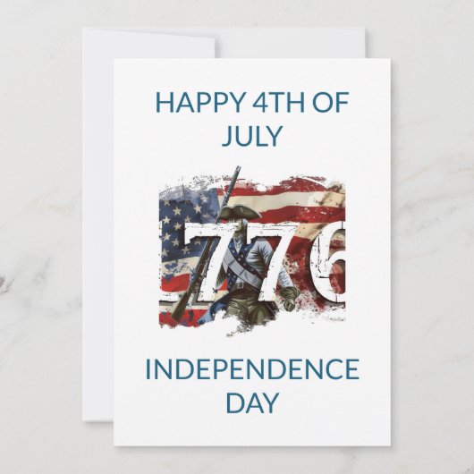 1776 Onafhankelijkheidsdag Amerikaanse vlag Bald E Kaart (Achterkant)