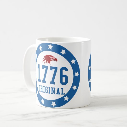 1776 Original 4 July Badge Koffiemok (Voorkant links)