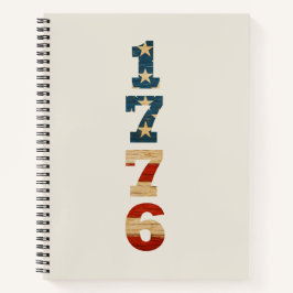 1776 Patriotic American Flag Notebook - Lined Notitieboek