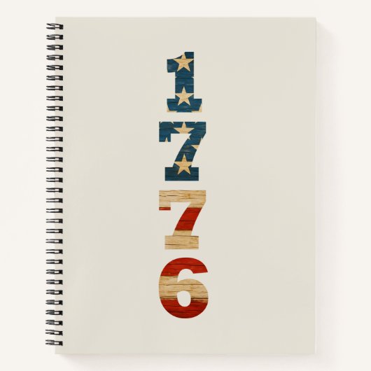 1776 Patriotic American Flag Notebook - Lined Notitieboek (Voorkant)