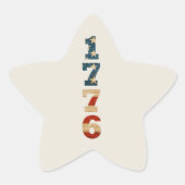 1776 Patriotic American Flag Star Sticker (Voorkant)