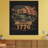 1776 Patriottische Amerikaanse Vlag Standbeeld van Canvas Afdruk (Insitu (Woonkamer))