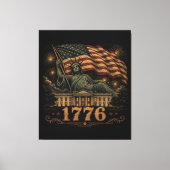1776 Patriottische Amerikaanse Vlag Standbeeld van Canvas Afdruk (Voorkant)