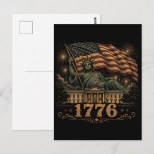 1776 Patriottische Amerikaanse Vrijheidsbeeld  Briefkaart