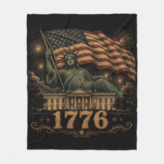 1776 Patriottische Amerikaanse Vrijheidsbeeld Fleece Deken