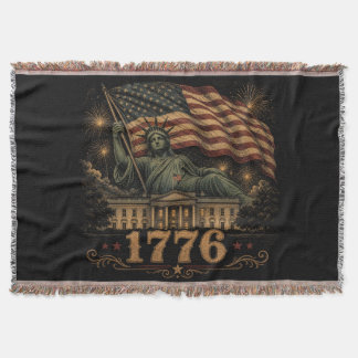 1776 Patriottische Amerikaanse Vrijheidsbeeld Vlag Deken
