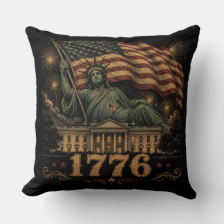 1776 Patriottische Amerikaanse Vrijheidsbeeld Vlag Kussen