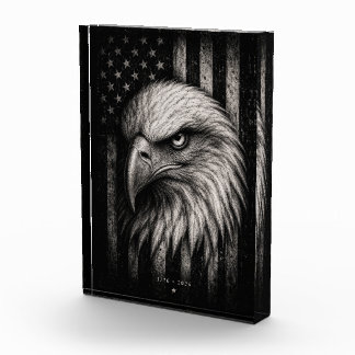 1776 Patriottische Amerikaanse Zeearend Vlag Fotoblokken