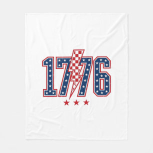 1776 Patriottische Bliksemschicht Vintage Grafisch Fleece Deken