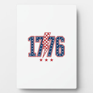 1776 Patriottische Bliksemschicht Vintage Grafisch Fotoplaat