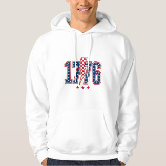 1776 Patriottische Bliksemschicht Vintage Grafisch Hoodie