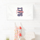 1776 Patriottische Bliksemschicht Vintage Grafisch Spandoek (Insitu)