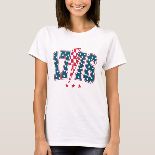 1776 Patriottische Racing Bliksemschicht T-shirt (Voorkant)