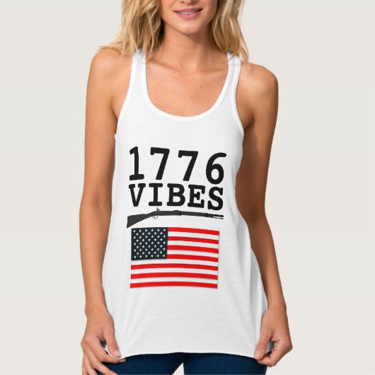 1776 PISTOOL & AMERIKAANSE VLAGGENT-shirt Tanktop (Voorkant)