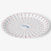 1776 rode blauwe sterren werken patriottisch papieren bordje (Gekanteld)