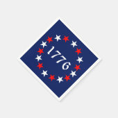 1776 rode witte marineblauwe sterren patriottisch  servet (Hoek)