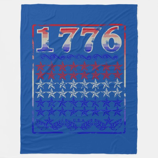 1776- Sterren Verdwenen Fleece Deken (Voorkant)