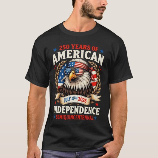 1776 to 2026 – Eagle of American Freedom T-shirt (Voorkant)