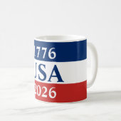 1776 USA 2026 Red White and Blue Patriotic Koffiemok (Voorkant rechts)