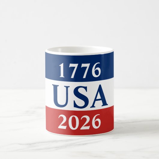 1776 USA 2026 Red White and Blue Patriotic Koffiemok (Center)