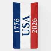 1776 USA 2026 Red White and Blue Patriotic Spandoek (Verticaal)