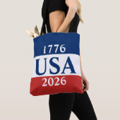 1776 USA 2026 Red White and Blue Patriotic Tote Bag (Dichtbij)