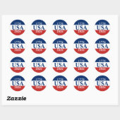 1776 USA 2026 Rood Wit en Blauw Patriottisch Ronde Sticker (Vel)