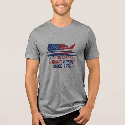 1776 - USA Flag Art Premium T-shirt (Voorkant)