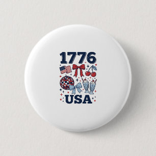 1776 USA Patriottische Coquette Vector Design_1 Ronde Button 5,7 Cm
