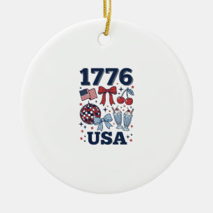 1776 USA Patriottische Coquette Vector Ontwerp_1 Keramisch Ornament