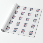 1776 USA Patriottische Coquette Vectorontwerp_1 Cadeaupapier (Uitgerold)