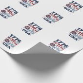 1776 USA Patriottische Coquette Vectorontwerp_1 Cadeaupapier (Hoek)