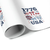 1776 USA Patriottische Coquette Vectorontwerp_1 Cadeaupapier (Rol Hoek)