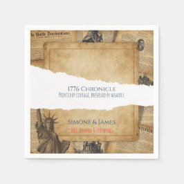 1776 Vintage Americana Chronicle Ontwerp Servet