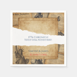 1776 Vintage Americana Chronicle Ontwerp Servet