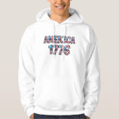 1776 Vlag en vuurwerk Hoodie (Voorkant)