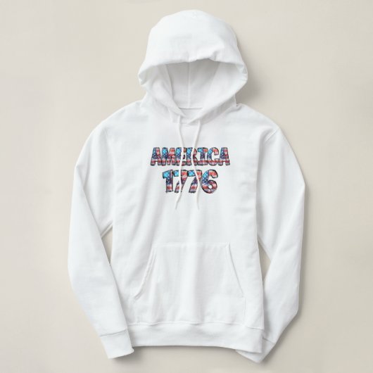 1776 Vlag en vuurwerk Hoodie (Design voorkant)