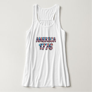 1776 Vlag en vuurwerk Vrouwen Tanktop